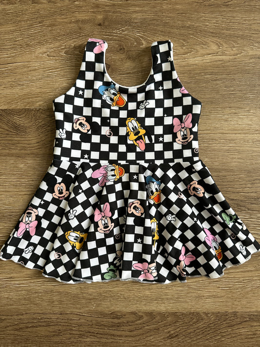Checkered Mickey & Friends Dress