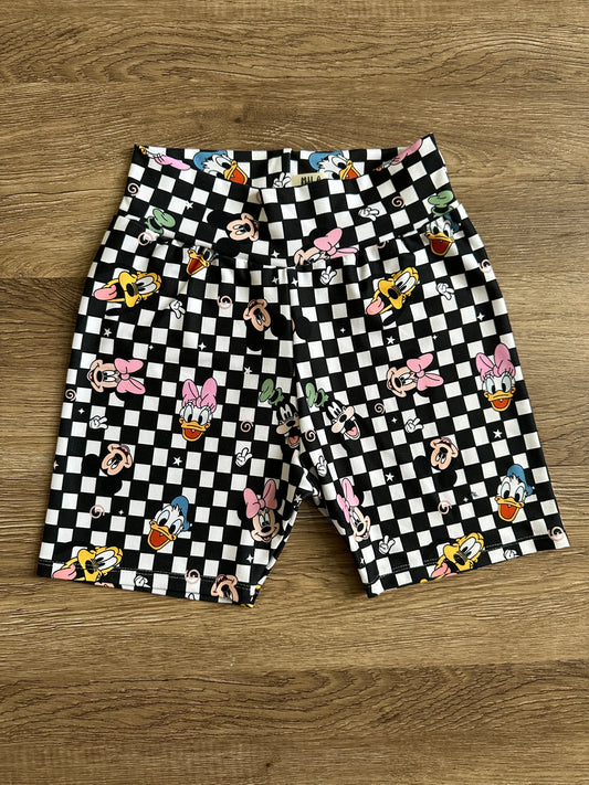 Checkered Mickey & Friends Biker Short