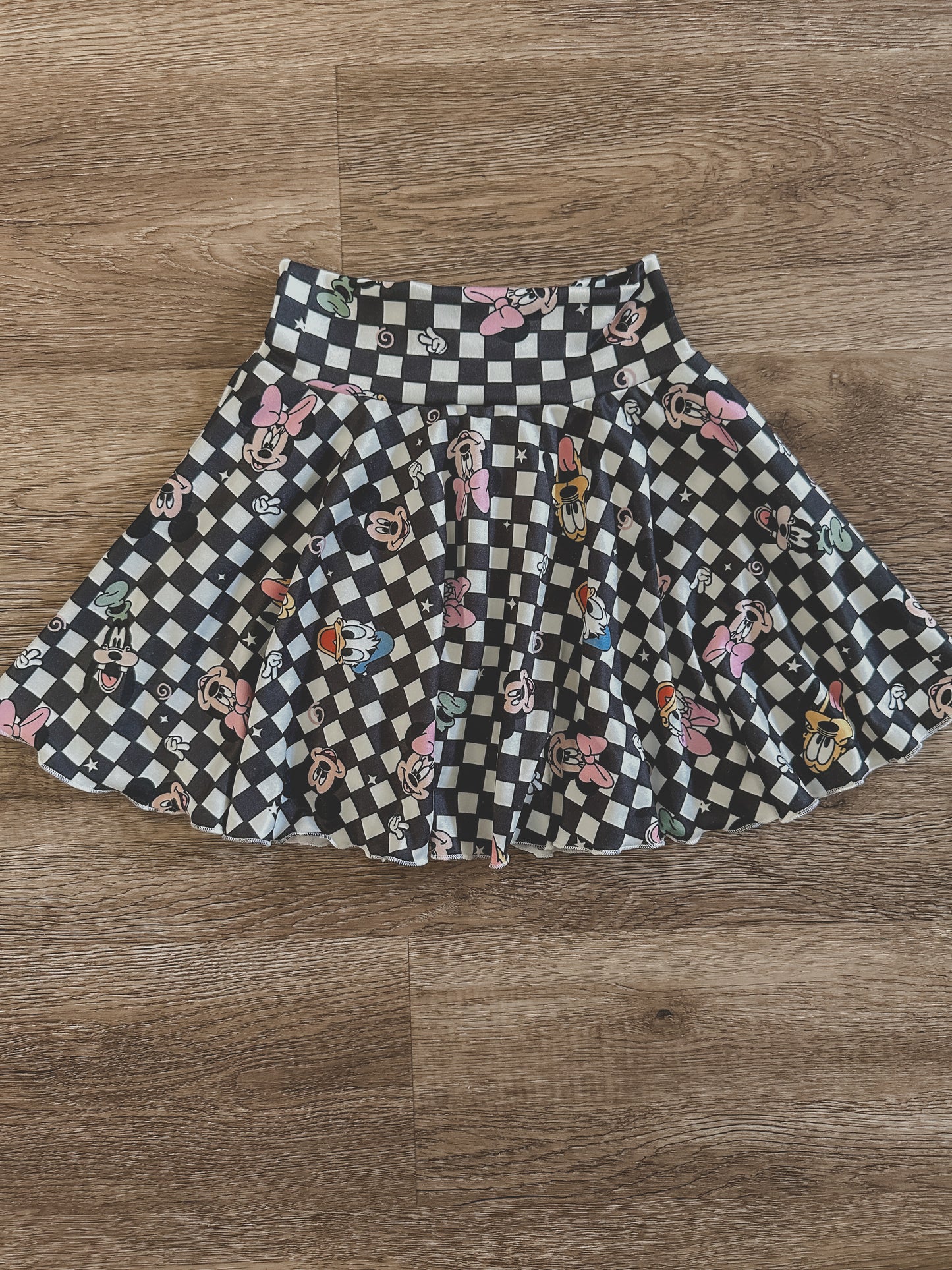 Checkered Mickey & Friends Youth Circle Skirt