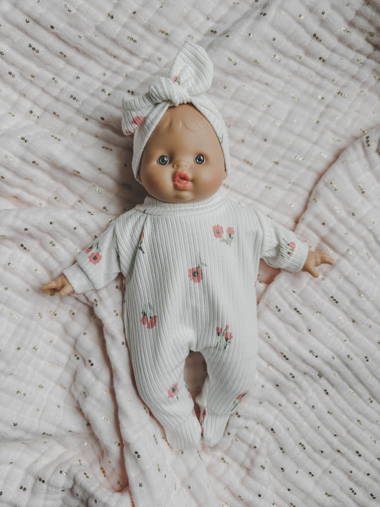 Soft Body Minikane Doll Valentines Sleeper + Headband Set