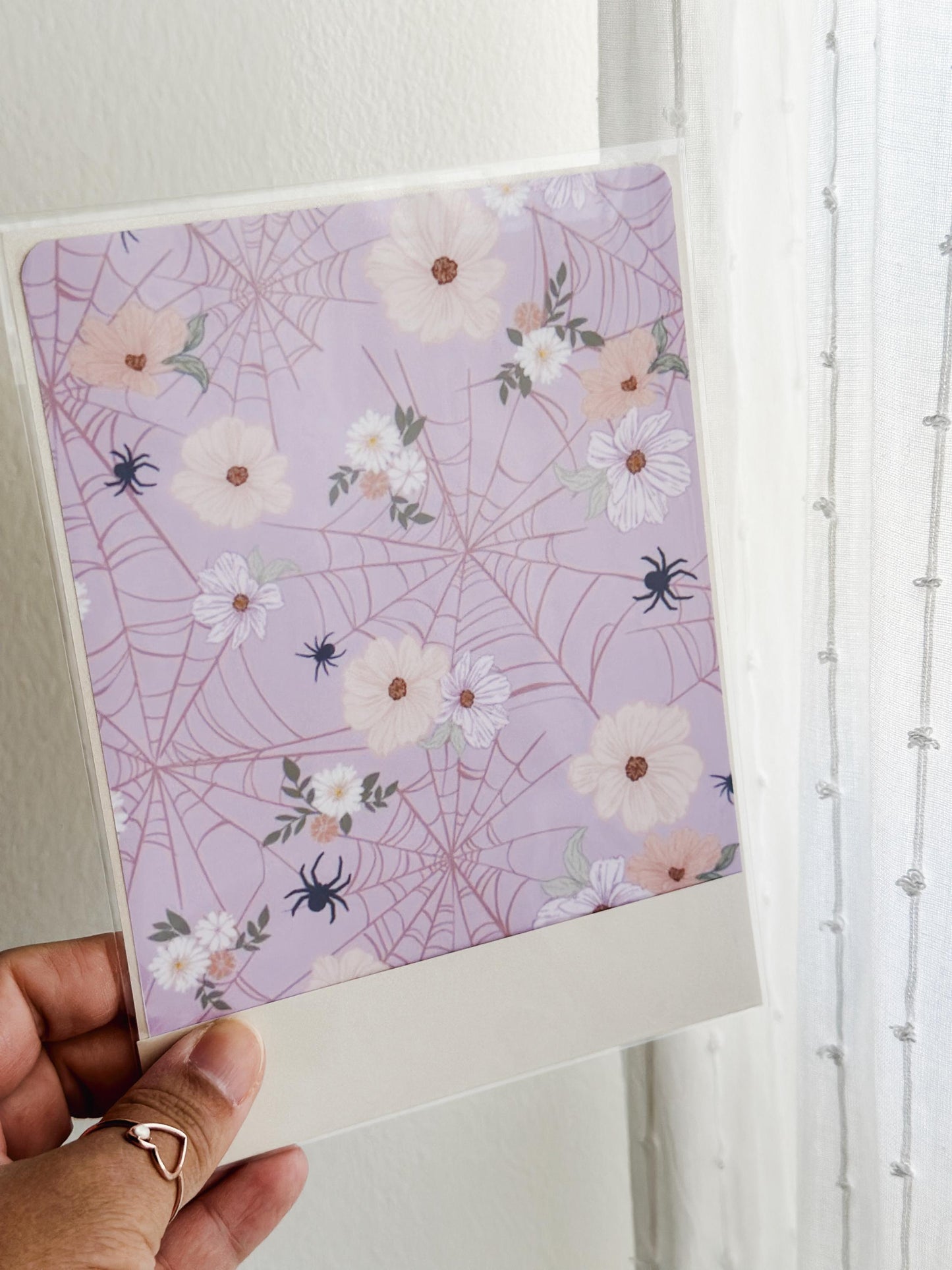 Spiders & Blooms Halloween Kindle Case Insert | Pastel Gothic Books | Floral Web E-reader | E-book | Bookish