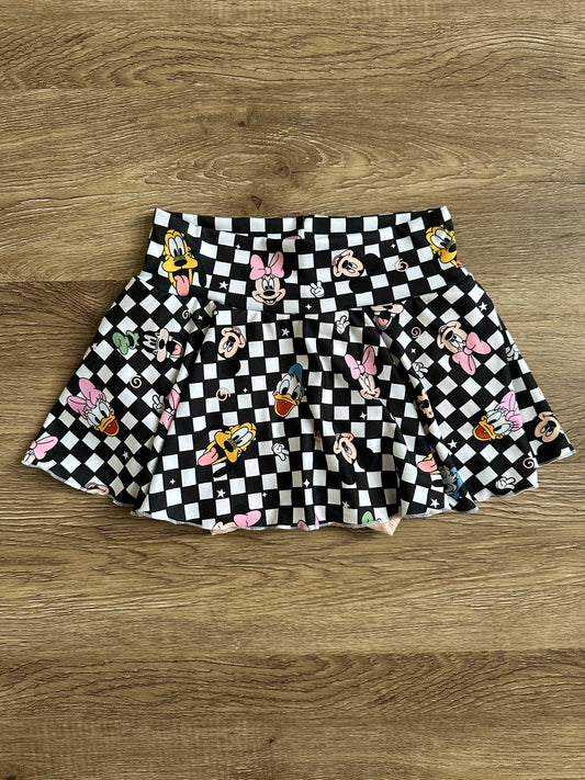Checkered Mickey & Friends Skirted Bummies