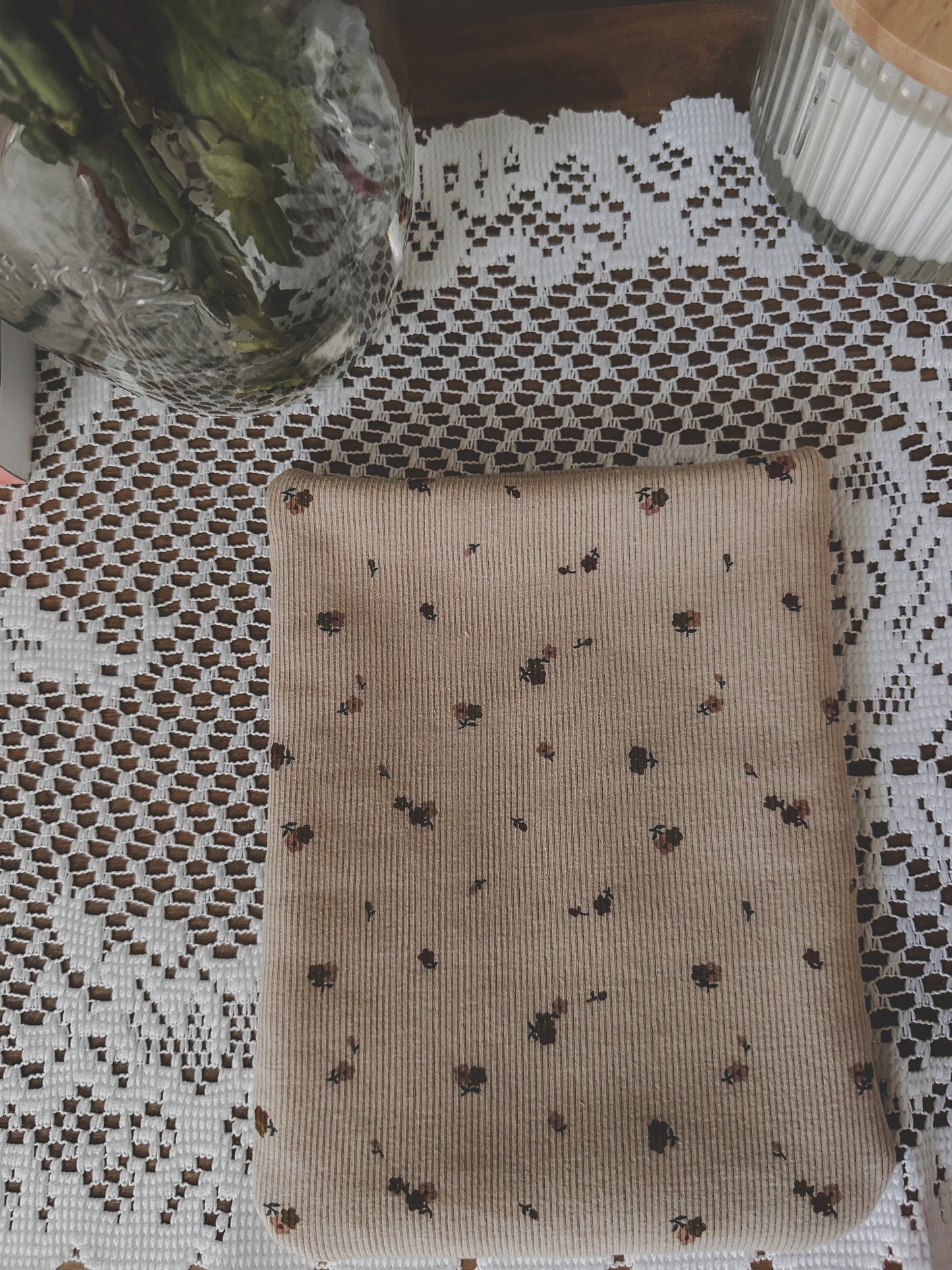 Tiny Floral Organic Fabric Kindle Sleeve | Kindle Pouch | Padded E-Reader Cover| Kindle Paperwhite & Colorsoft Sleeve|Book Lover Gift