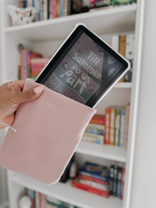 Pink Fabric Organic Kindle Sleeve | Kindle Pouch | Padded E-Reader Cover| Kindle Paperwhite & Colorsoft Sleeve|Book Lover Gift
