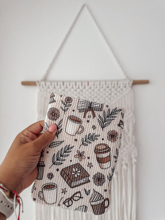 Bookish Coffee Fabric Kindle SleevelKindle Pouch|Padded E-Reader Cover|Kindle Paperwhite & Colorsoft Sleeve|Book Lover Gift|Bookish Gift