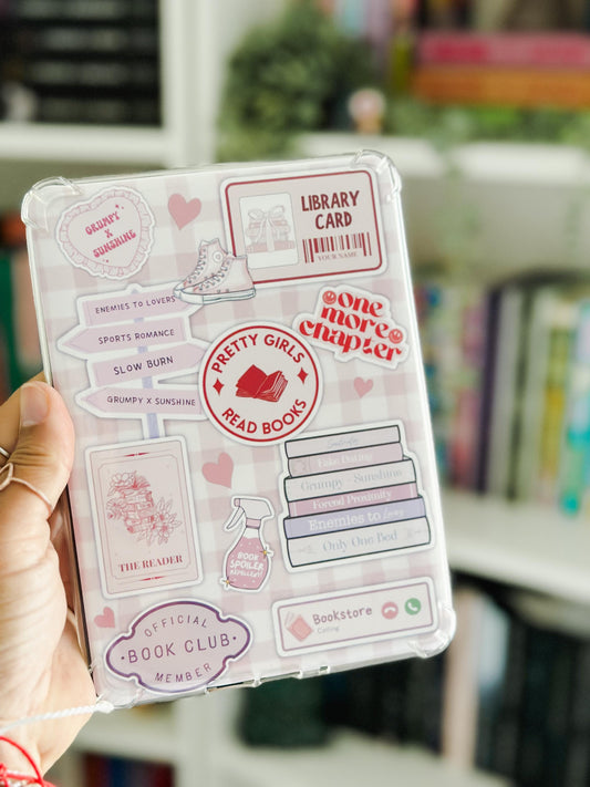 Girly Pink Bookish Kindle Case Insert | E-reader Accessories | Coquette E-book | Bookish | Reader | Books