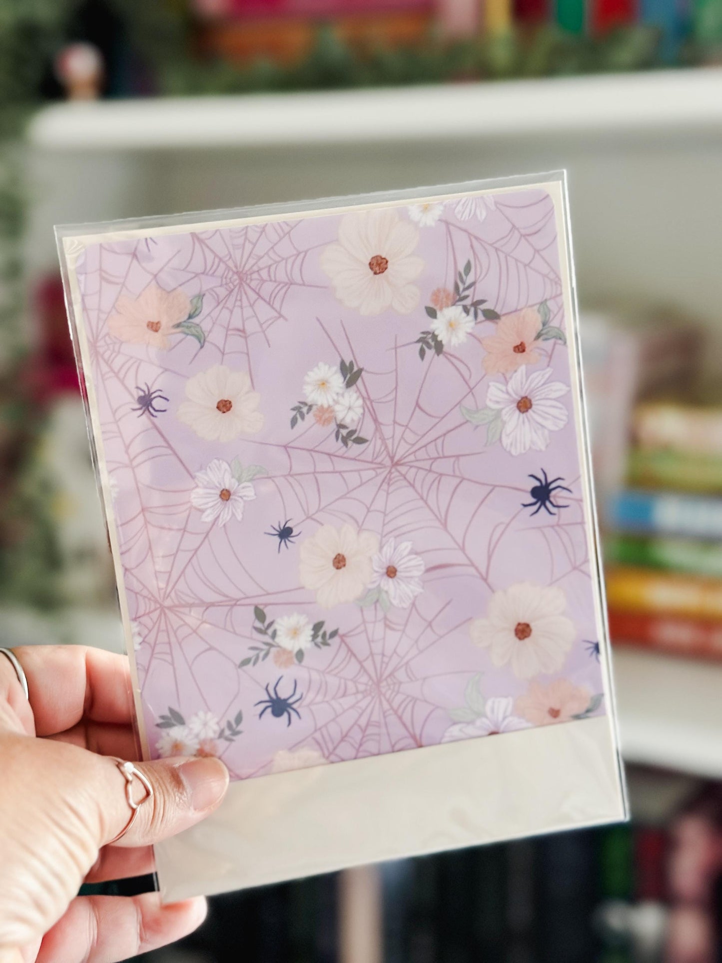 Spiders & Blooms Halloween Kindle Case Insert | Pastel Gothic Books | Floral Web E-reader | E-book | Bookish