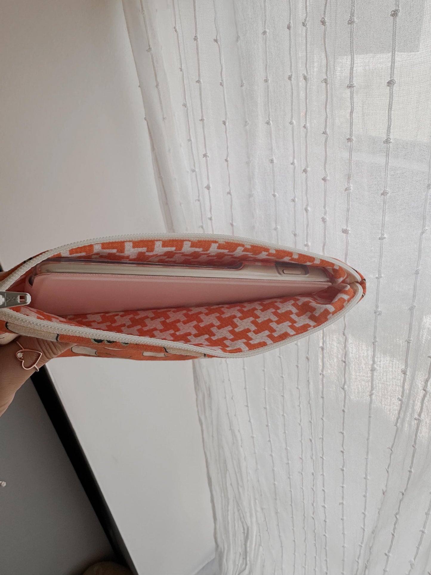 Handmade Happy Ghost Zipper Pouch | Halloween Makeup Bag | Cute Pencil Case | Spooky Season Gift