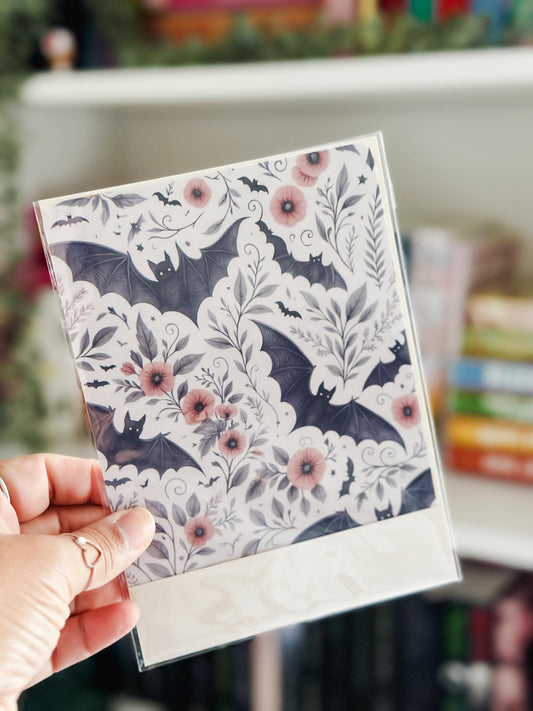 Bats & Florals Halloween Kindle Case Insert | Spooky Floral E-reader Accessories | Gothic Bookish | Cute Bat Pattern