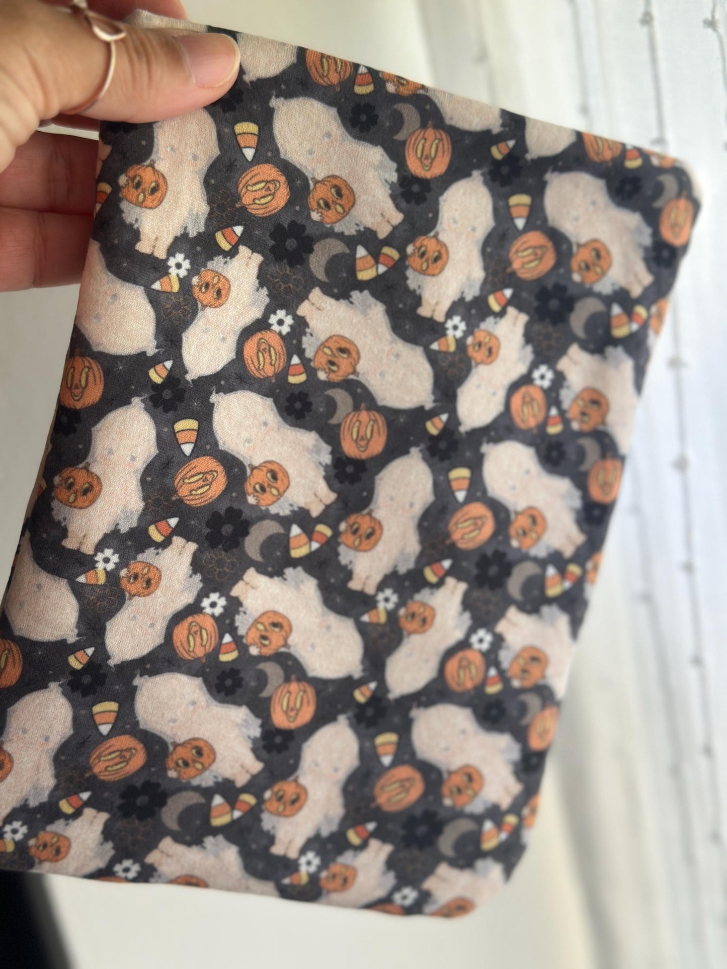 Spooky Ghosts + Candy Corn E-Reader Pouch | Kewpie Doll | Halloween Kindle Sleeve  | Paperwhite Case | Book Lover Gift