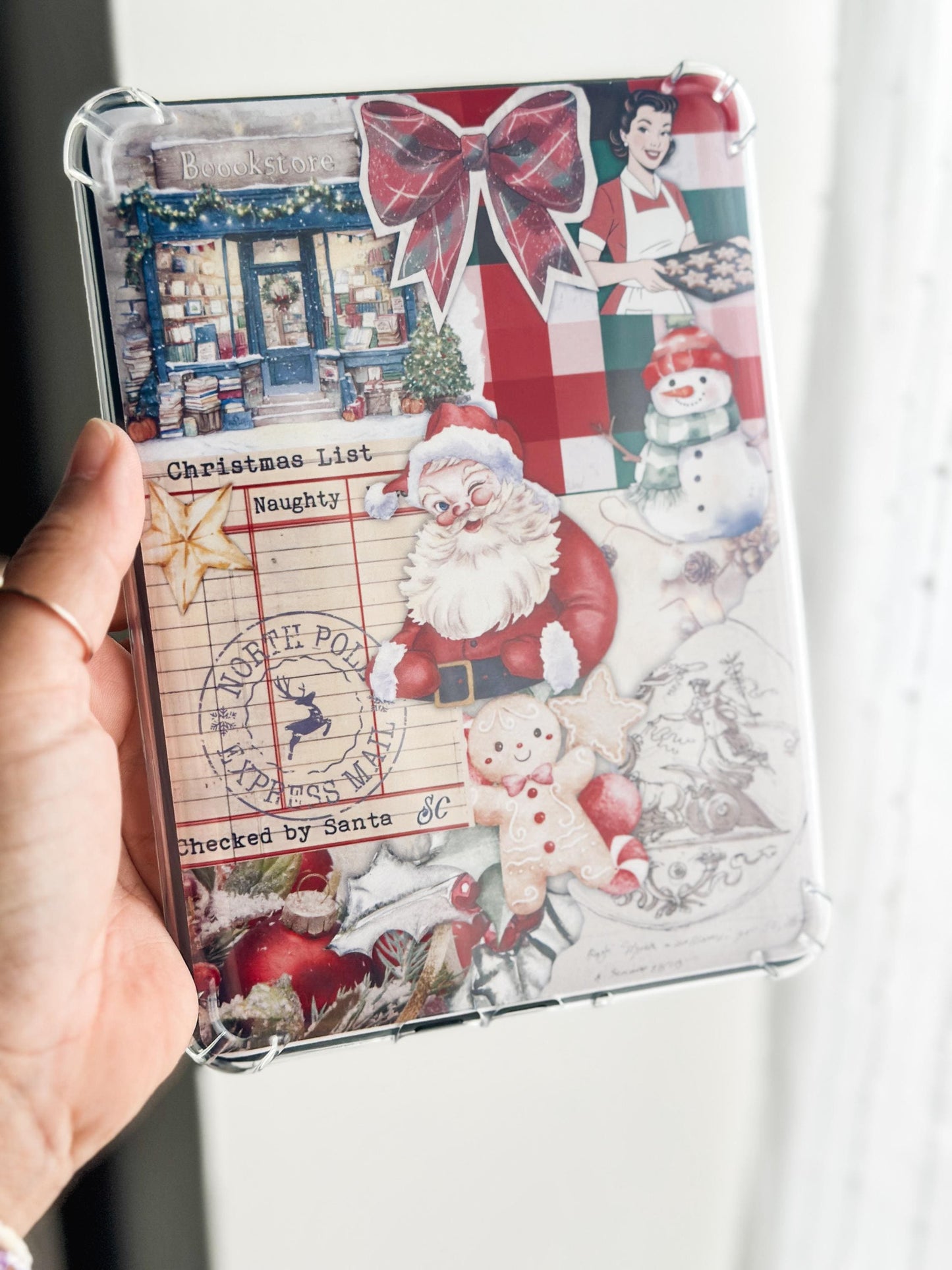 Vintage Christmas Kindle Case Insert | Xmas Vibes | Holiday Reading Vibes | Book Lover Gift| Retro Festive | Cozy Reading