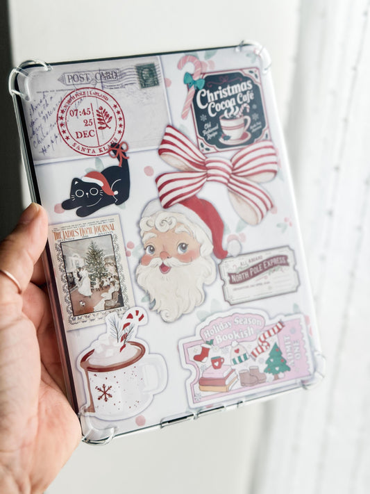 Christmas Kindle Case Insert | Santa Vibes | Coffee E-reader |  Reading | Book Lover | Cozy Holiday Book