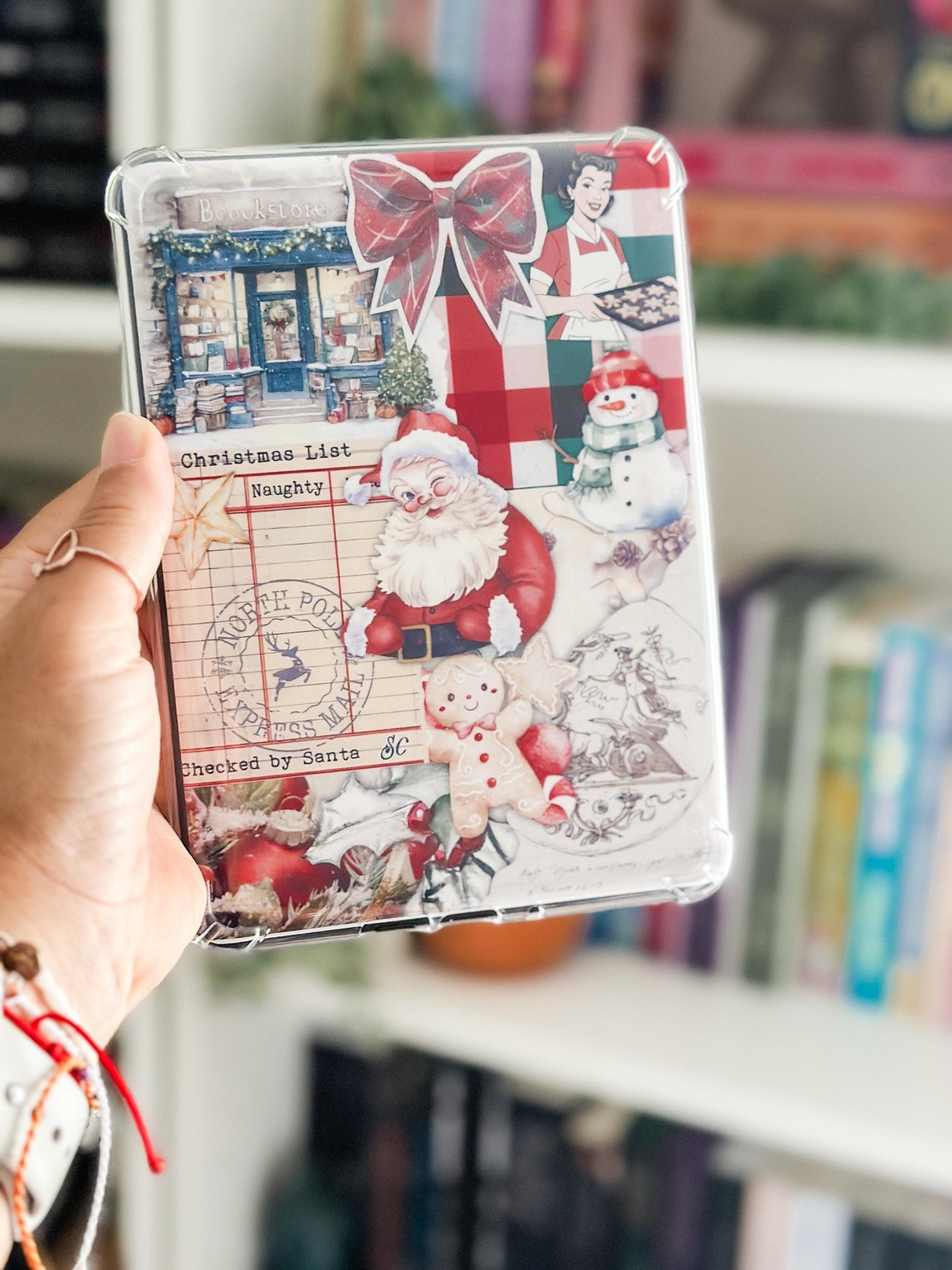 Vintage Christmas Kindle Case Insert | Xmas Vibes | Holiday Reading Vibes | Book Lover Gift| Retro Festive | Cozy Reading